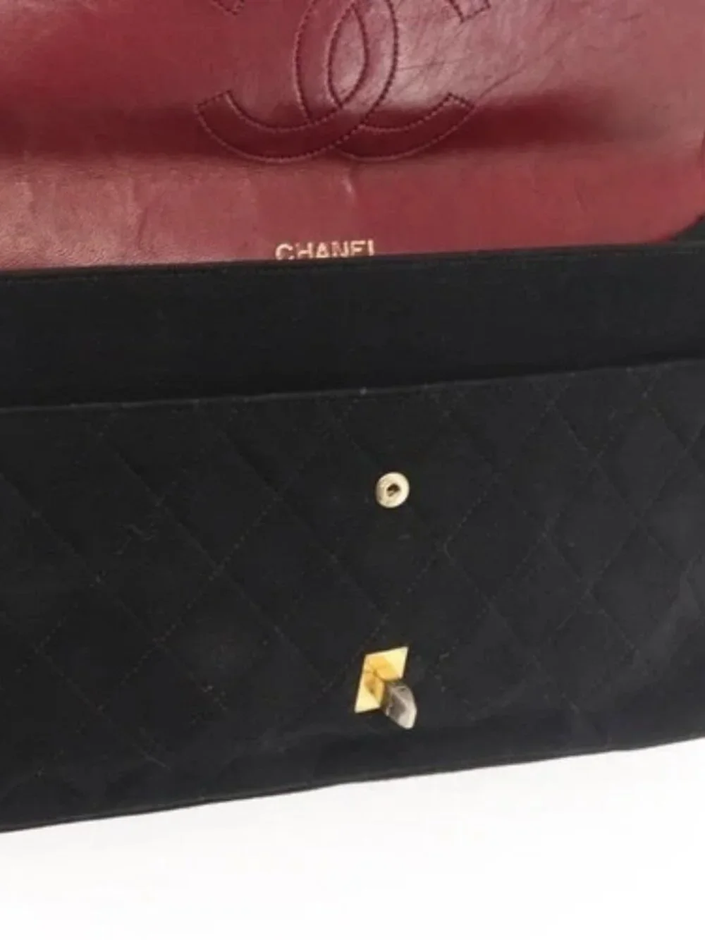 CHANEL Matelasse 25 Chain Shoulder Bag cotton Black Gold CC Auth gh984